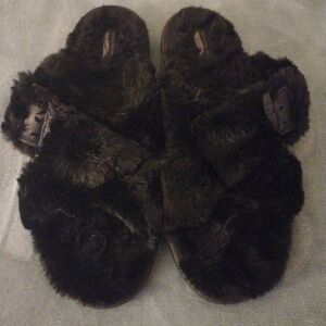 Skechers Plush Black Slippers